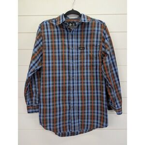 Taco Bell Shirt Adult XS Blue Plaid Employee Work Uniform Button Up Long Sleeve